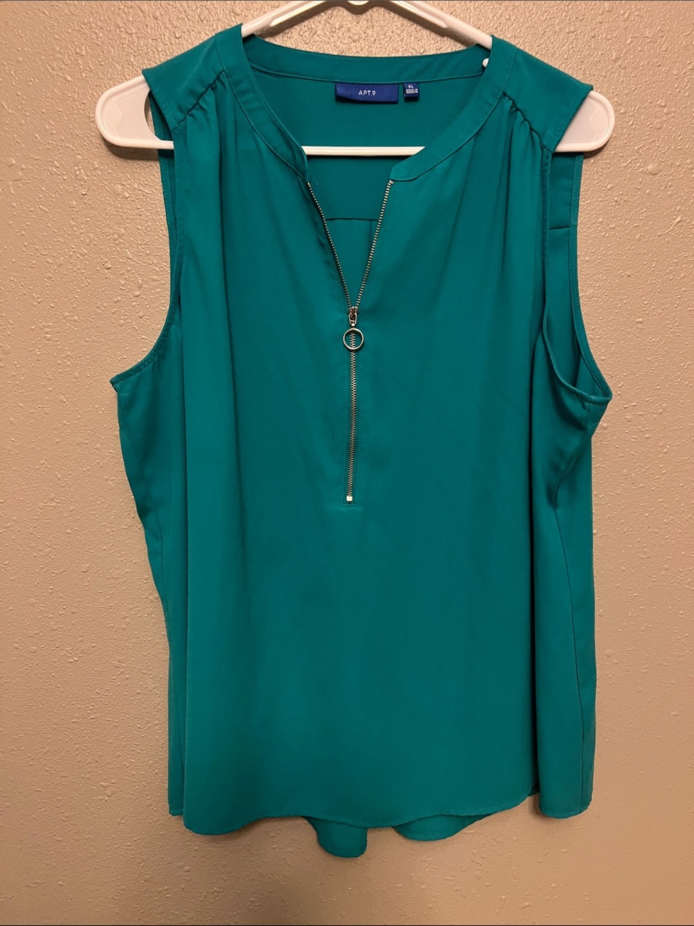 Apt. 9 Teal Zip-Front Sleeveless Camisole